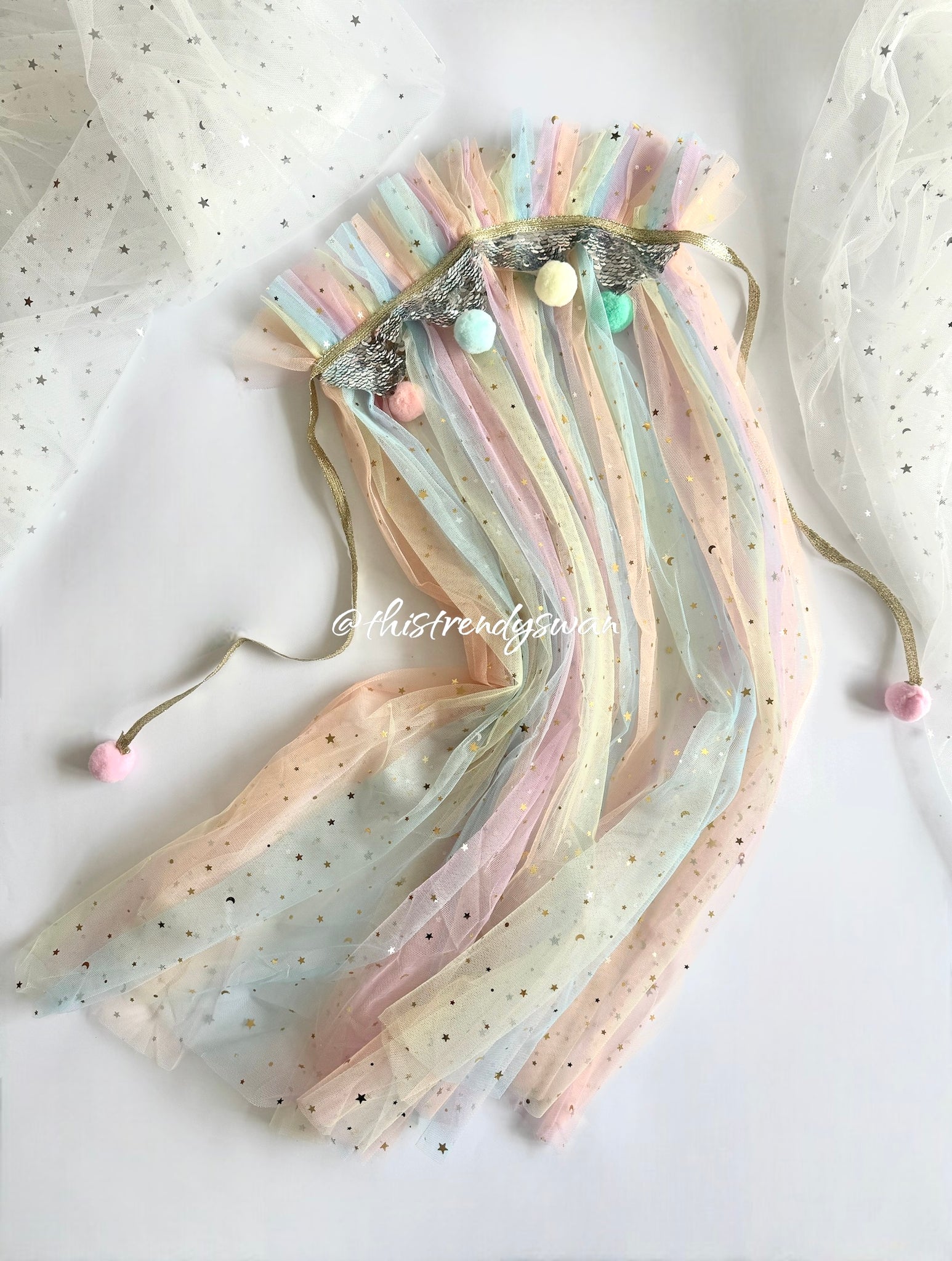 Rainbow Cape & Sequin crown, wand