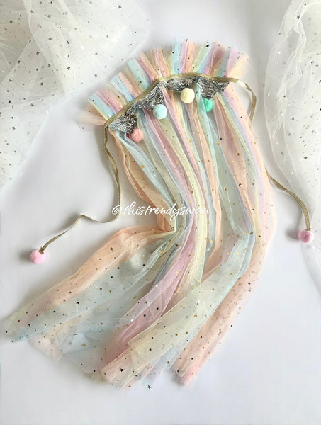 Rainbow Cape & Sequin crown, wand