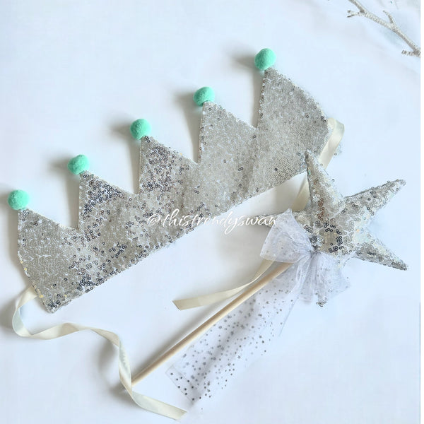 Sequin Crown & Wand