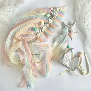 Rainbow Cape & Sequin crown, wand