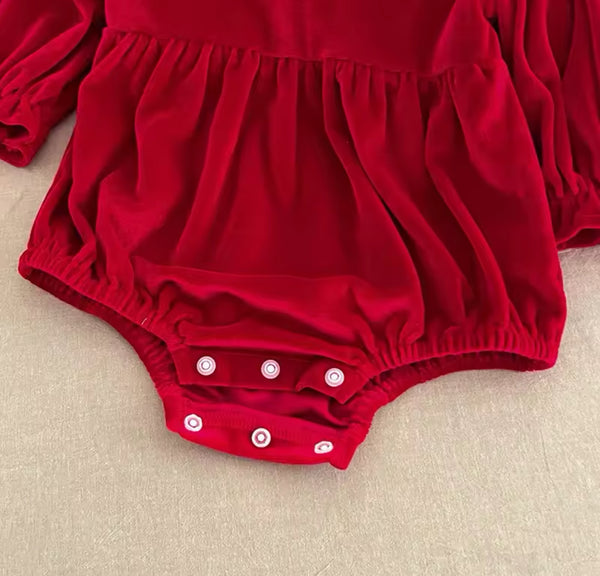 Velvet Red Romper