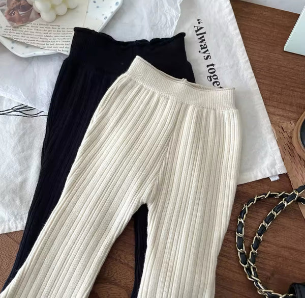 Flared Knit Trousers