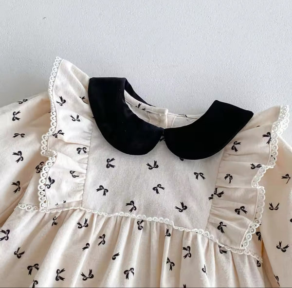 Contrast Bow Romper