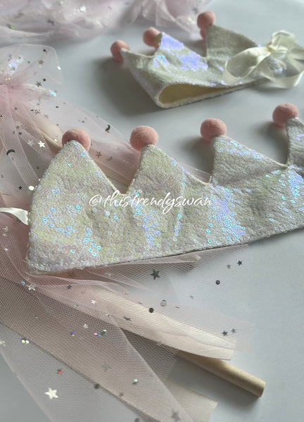 Sequin Crown & Wand