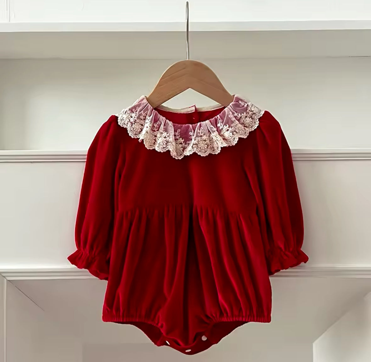 Velvet Red Romper